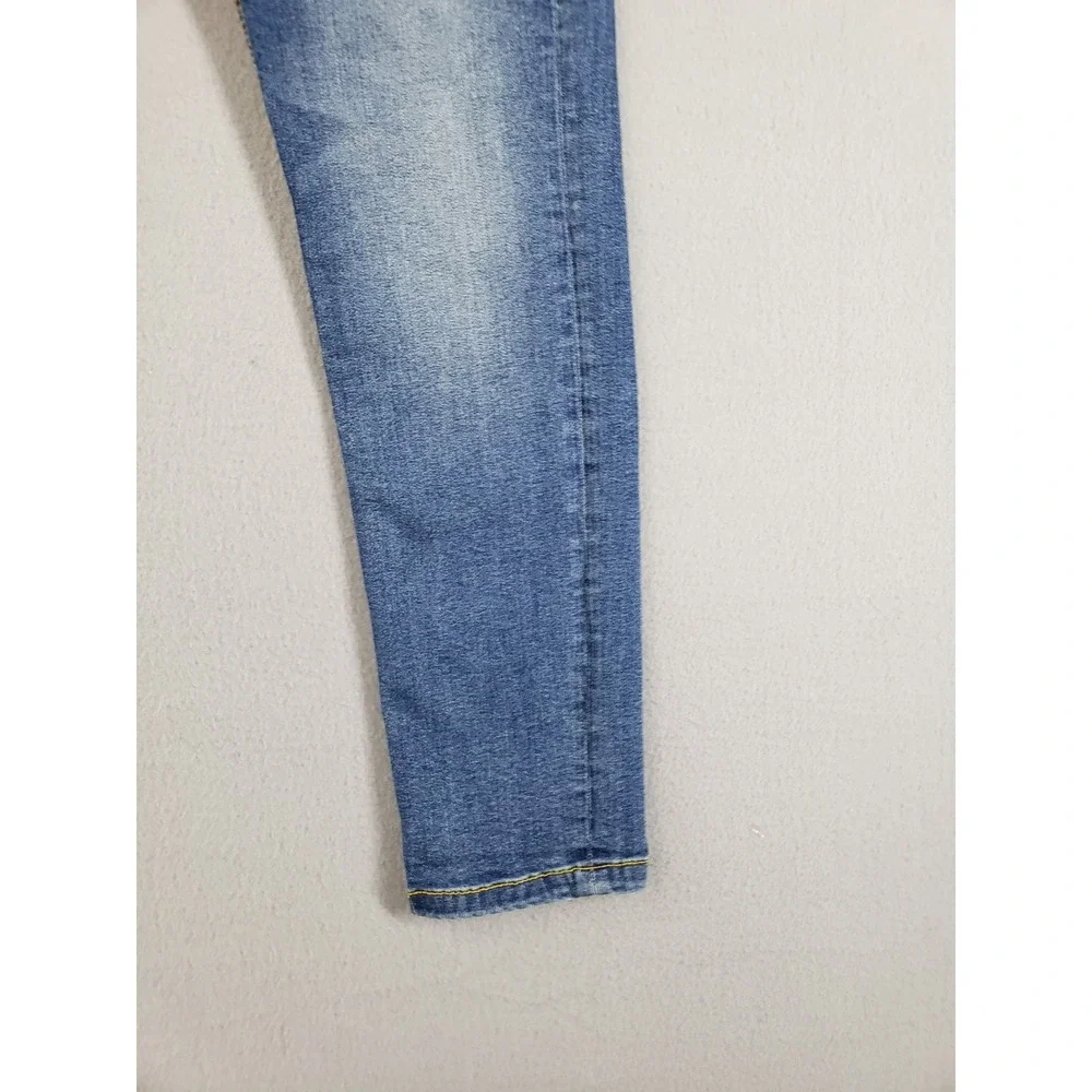 ZARA Men Jean 31 Blue Denim Skinny Mid Rise Distressed Medium Wash 5 Pocket